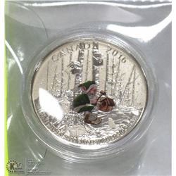 2016 CANADIAN $25 PURE SILVER COIN IN CASE.