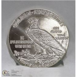 1 TROY OUNCE .999 SILVER US GOLDEN STATE COIN.