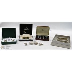 BOX W/ESTATE COLLECTION OF CUFF-LINKS