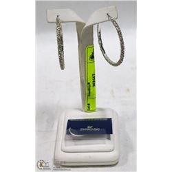 PAIR OF SWAROVSKI CRYSTAL HOOP EARRINGS