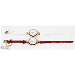 #10) 2PCS WATCHES KUKAO LADIES PINK & WHITE STRAPS