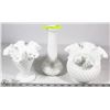 Image 1 : LOT OF 3 PIECES MILKGLASS HOBNAIL