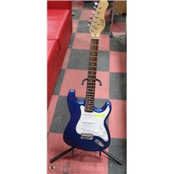 ESTATE BLUE ELECTRIC GUITAR ON STAND -