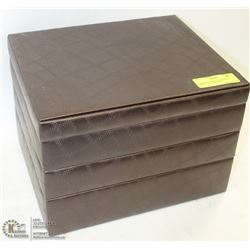 3 TIER STACKING LEATHERETTE JEWELLERY BOX WITH