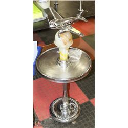 ANTIQUE DC3  AIRPLANE ASHTRAY SMOKING STAND ,