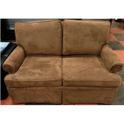 BROWN MICROFIBRE LOVESEAT