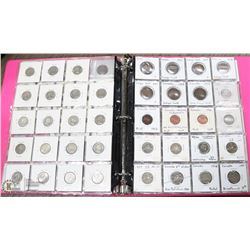 BINDER OF ASSORTED CANADIAN COINS INCL LARGE