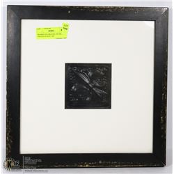 FRAMED DECORATIVE TIN FROM A 1906 HOUSE BUILT BY