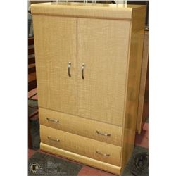 ARMOIRE TALL DRESSER WITH 2 DRAWERS, 31X17X53.