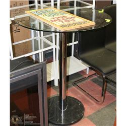 GLASS TOP MARBLE BASE BAR TABLE
