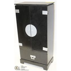 BLACK CD STORAGE CABINET FULL OF CD'S