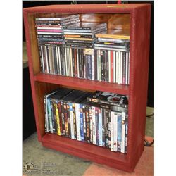 BOOKSHELF FULL OF CD'S AND DVD'S