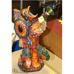 HANDPAINTED HANDMADE AZTEC WARRIOR SCULPTURE