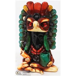 HANDPAINTED HANDMADE AZTEC WARRIOR SCULPTURE