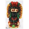 Image 1 : HANDPAINTED HANDMADE AZTEC WARRIOR SCULPTURE
