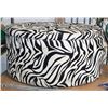 Image 1 : BLACK AND WHITE STORAGE OTTOMAN