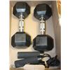 Image 1 : WORK OUT LOT OF 2- 15LB DURAHEX DUMBBELLS,