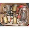 Image 1 : BOX OF VINTAGE TORCHES & LANTERNS.
