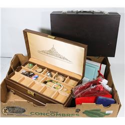 FLAT OF JEWELLERY BOXES INCL 1 JEWELLERY BOX