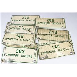 LOT OF 9-1967 ALBERTA TAXI LICENSE PLATES