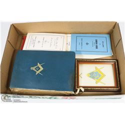 MASONIC BIBLE ETC LOT
