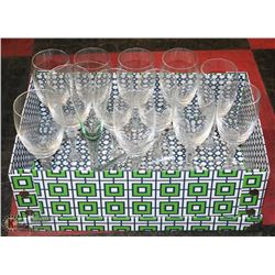 14 ASSORTED WINE & CHAMPAGNE GLASSES.