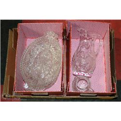 2PC PINWHEEL CRYSTAL MINI PITCHERS & 3 DIVIDED