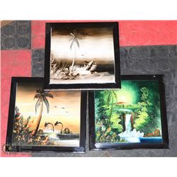 TROPICAL TILE HAND ART 3 PIECES