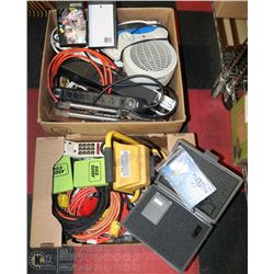 2 BOXES OF ELECTRICAL CORDS & LIGHT,
