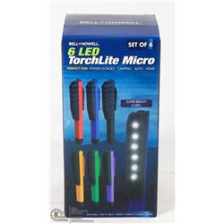 NEW BELL & HOWELL SET OF 6 LED TORCH LITES