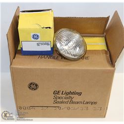 BOX OF 12 ALL GLASS SEALED BEAM LAMP LIGHT BULBS