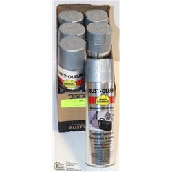 6 CANS OF RUST-OLEUM HAMMERED METAL FINISH