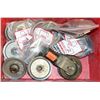 Image 1 : BOX OF ASSORTED SIZE STEEL PULLEYS