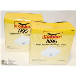 LOT OF 2 BOXES CONDOR N95 PARTICLE RESPIRATORS