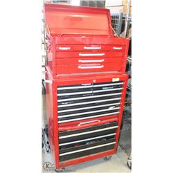 2PC RED ROLLING TOOL BOX FULL OF TOOLS