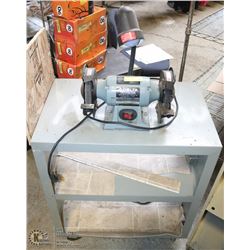 DUAL BENCH GRINDER ON ROLLING CART 20" X 18" X 33"