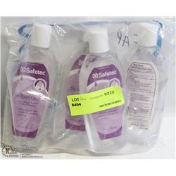 LOT OF 4 118ML BOTTLES OF SAFETEC ANTISEPTIC HAND