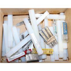 BOX WITH ASSORTED SIZE DRILL BITS