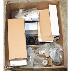 BOX WITH VARIOUS GRIT SANDPAPER, ZIP TIES AND MORE