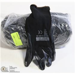 1 DOZEN PAIRS OF BLACK NYLON AND NITRILE PALM