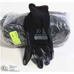 1 DOZEN PAIRS OF BLACK NYLON AND NITRILE PALM