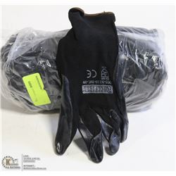 1 DOZEN PAIRS OF BLACK NYLON AND NITRILE PALM
