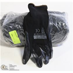 1 DOZEN PAIRS OF BLACK NYLON AND NITRILE PALM