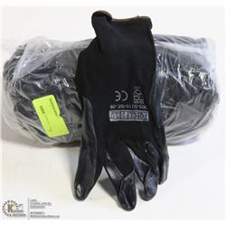 1 DOZEN PAIRS OF BLACK NYLON AND NITRILE PALM