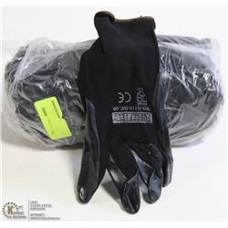1 DOZEN PAIRS OF BLACK NYLON AND NITRILE PALM