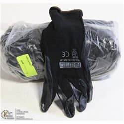 1 DOZEN PAIRS OF BLACK NYLON AND NITRILE PALM
