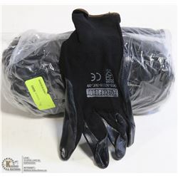 1 DOZEN PAIRS OF BLACK NYLON AND NITRILE PALM