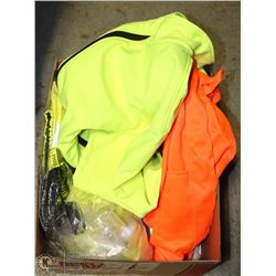 BOX OF ASSORTED HIGH VISABILITY SAFETY CLOTHING