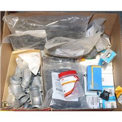 BOX OF ASSORTED SIZE ZIP TIES, HEAT SHRINK RING