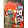 Image 1 : BOX OF WORK GLOVES SAFETY VESTS AND LEVELS